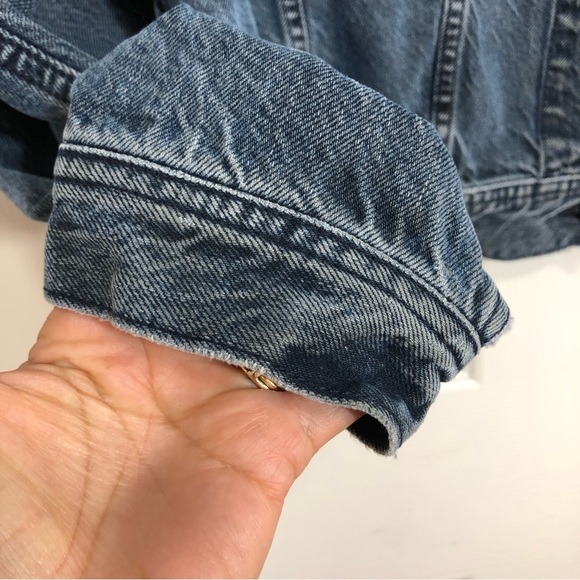 American Eagle Outfitters Cotton Dark Wash Distressed Details Jean Jacket XL - Picture 5 of 12